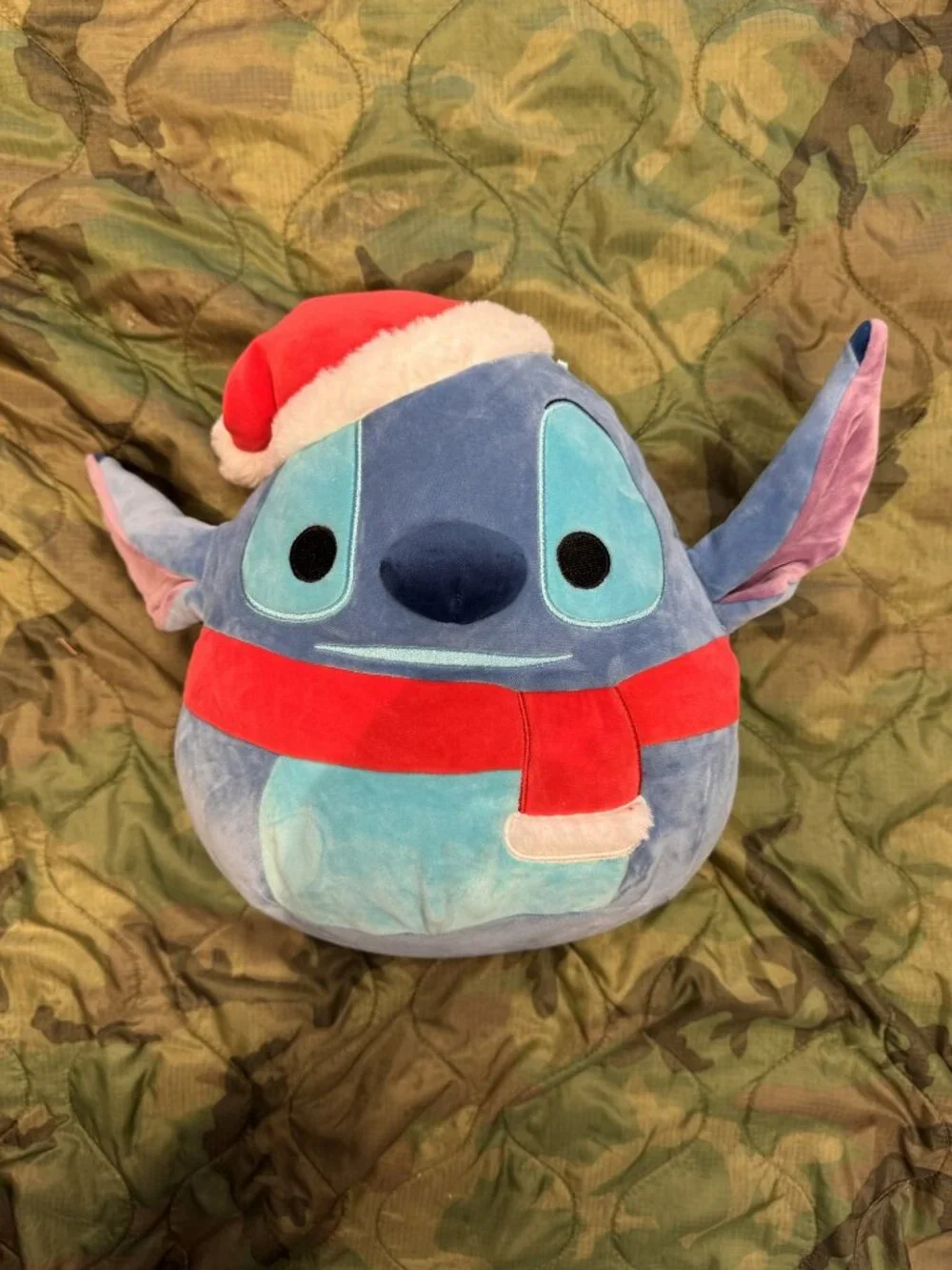 Stitch Holiday Squishmallow Plush - Santa Hat & Scarf